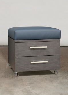 Barrett Square Pedicure Stool - Double Drawer